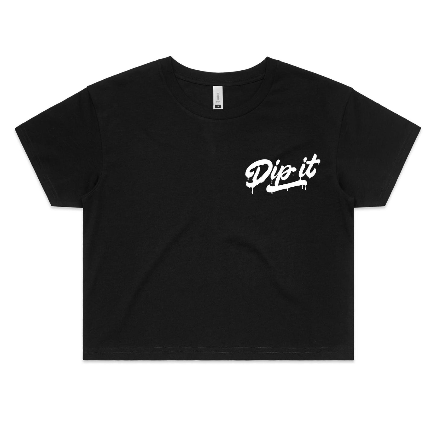 Womens Dip IT Crop Tee Black