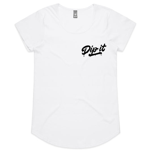 Womens DIP IT Scoop Tee White