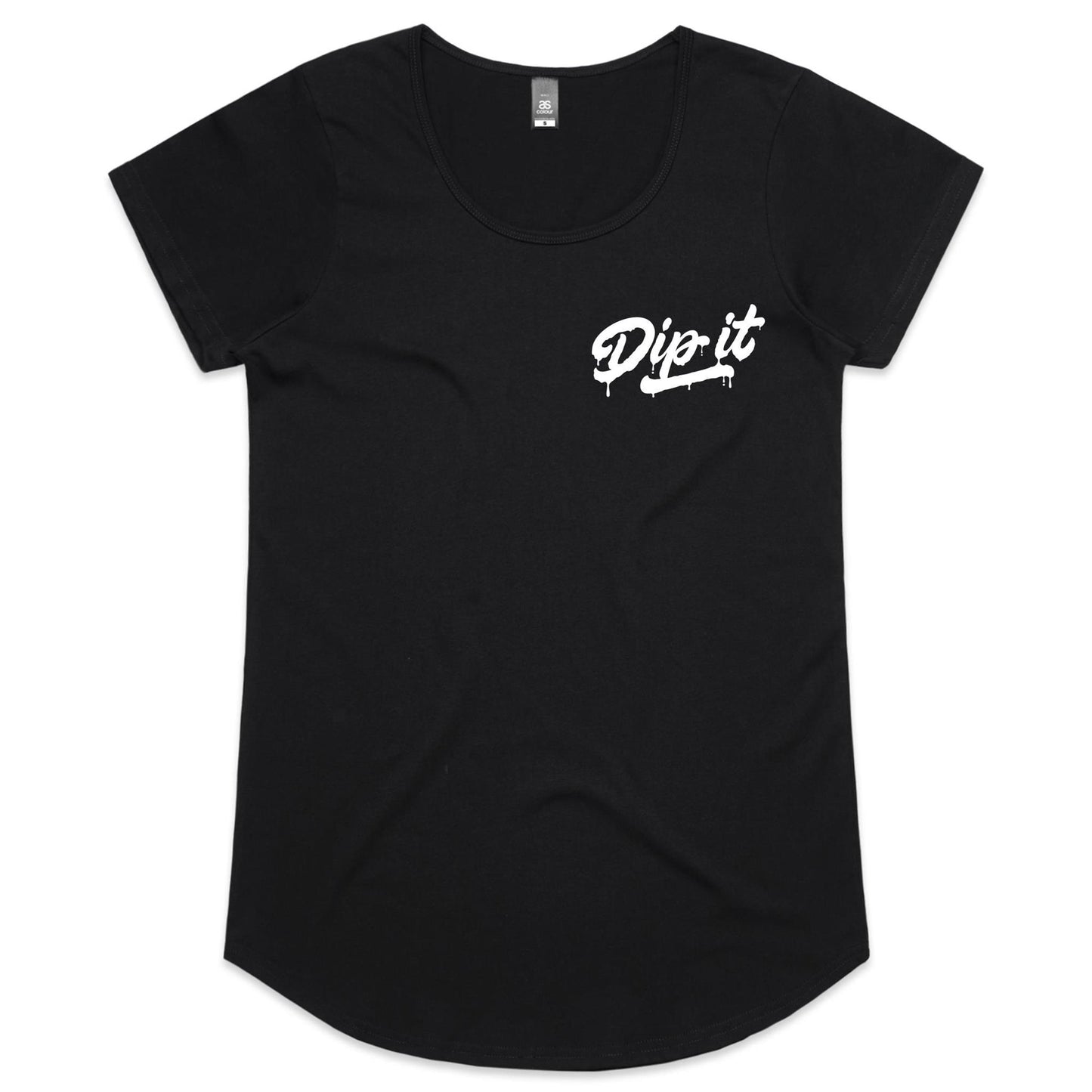 Womens DIP IT Scoop Tee Black